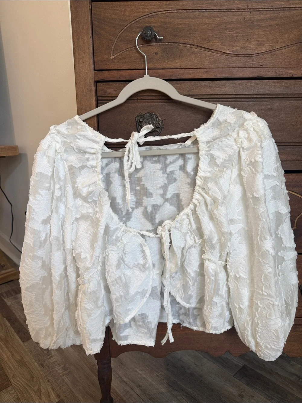 Free People Textured Puff-Sleeve Peplum Blouse - Women's Top